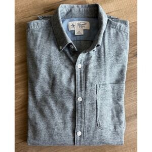 Original Penguin Mens Grey Flannel Button Down Shirt Long Sleeve Size Medium